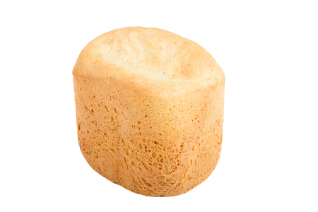 white loaf of homemade bread isolated on white backgroundの写真素材