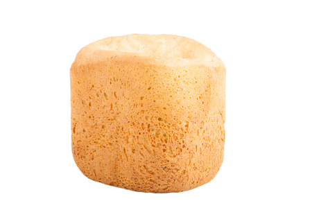 white loaf of homemade bread isolated on white backgroundの写真素材