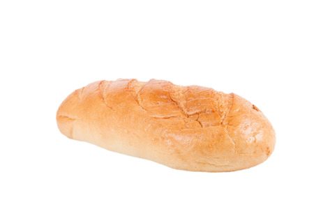 loaf of bread "rifled" isolated on white backgroundの写真素材