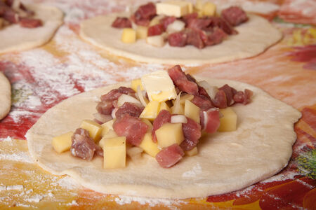 Preparation of Tatar national patties potatoes and meatの写真素材