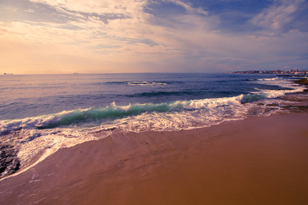 Disturbed ocean on the waterfront. Estoril. Portugalの写真素材