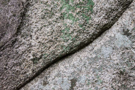 Natural stone covered with lichens with crackの写真素材