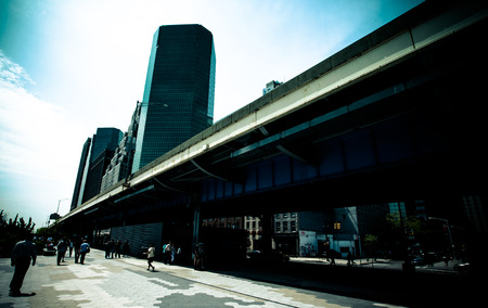 pedestrian area of Manhattanの写真素材
