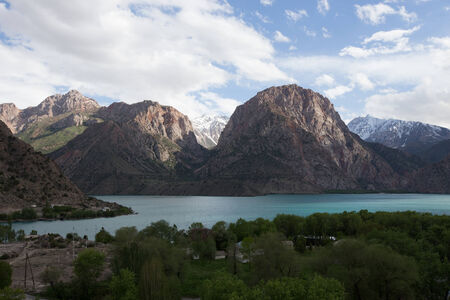 Expanse of Lake Iskander-Kul. Tajikistan.の写真素材