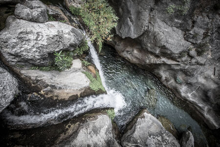Sapadere Canyon and waterfall. Alanya, Turkey. tintedの写真素材