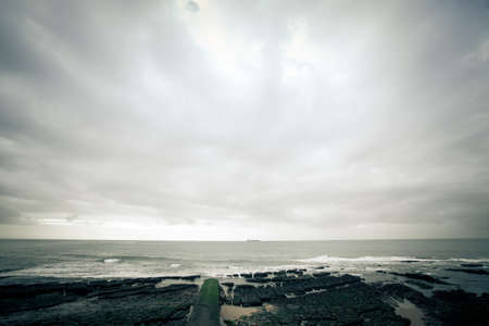 dramatic Atlantic coast at low tide. Tintedの写真素材
