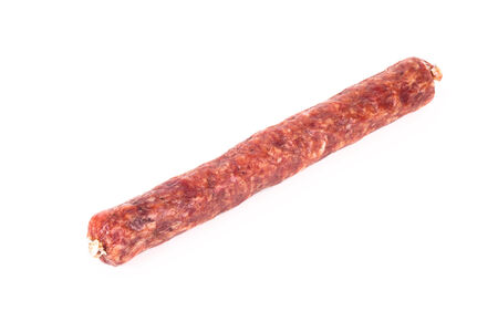 salami on a white backgroundの写真素材