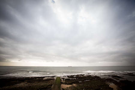 dramatic Atlantic coast at low tideの写真素材