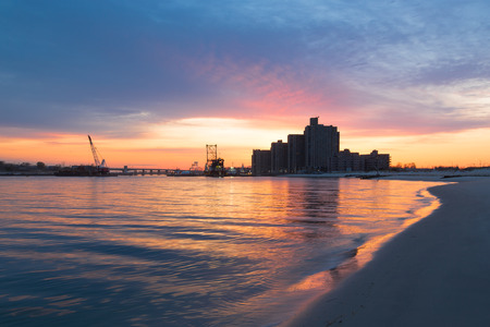 Dawn on the Coast.  Far Rockaway. Long Island. New York.の写真素材