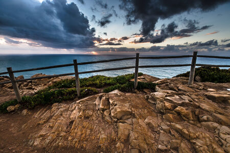 Beautiful sunset over Atlantic Ocean.Tintedの写真素材