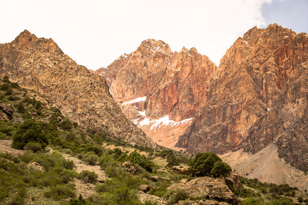 Pamir Mountains. Spring. Tajikistanの写真素材
