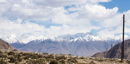 Mountains and clouds on Pamir. Spring. Tajikistan.の写真素材