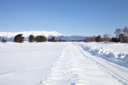 Winter landscape at Lake Baikal.の写真素材