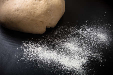 Flour and dough for pie.の写真素材