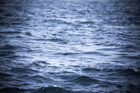 Spray on choppy water. The sharpness on drops. Toned.の写真素材