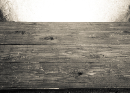 old tabletop and background from a sacking. horizontal pictureの写真素材