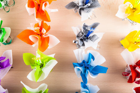 Photo compliments of guests for wedding table. Multicolor.の写真素材