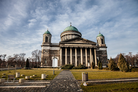 Basilica in Esztergom. Hungary. Toned.のeditorial素材