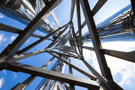 Steel construction view from below.