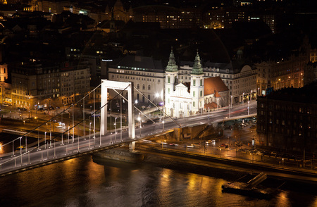 Budapest. View from Gillert hill to city and Danube river.の写真素材