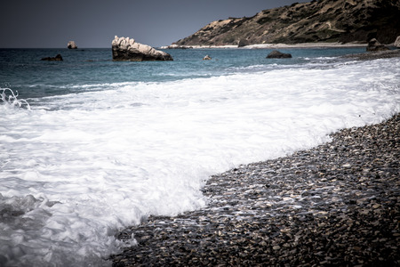 Pebbles Beach and Blue Sea.の写真素材