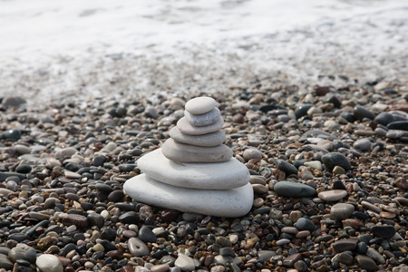 concept of balance and harmony. rocks on the coast of the Sea in the natureの写真素材