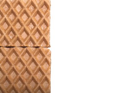 Chocolate wafers isolated on a white background. Space for text.の写真素材