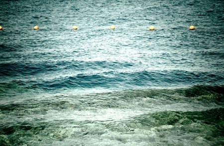 Buoys on the sea. Egypt. Shallow depth of field. Toned.の写真素材