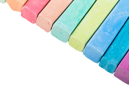 Colorful chalk isolated on a white background.の写真素材