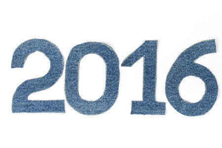 Denim digits 2016 on light background.