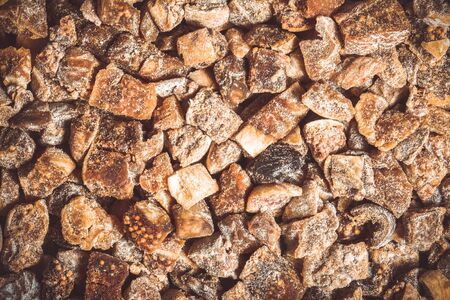 Sliced dried figs like natural vegetarian food background. Selective focus. Toned.の写真素材