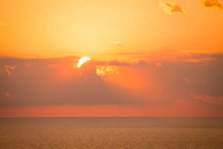 Beautiful sunset over mediterranean sea. Toned.