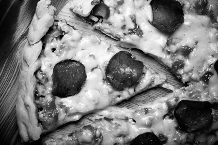 Prepared pizza with smelted cheese. Toned.の写真素材
