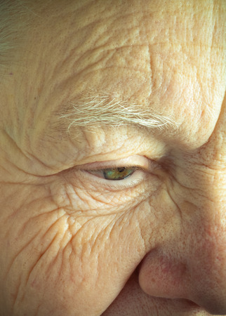 Portrait of elderly woman. Closeup view. Toned.の写真素材