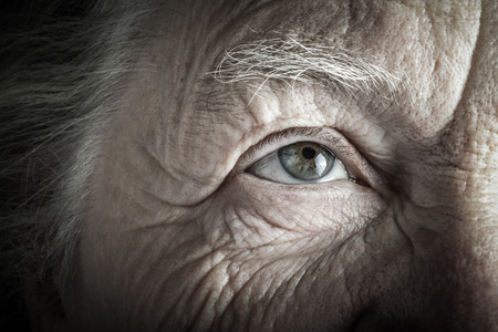 Portrait of elderly woman. Closeup view. Toned.の写真素材