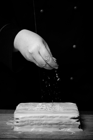 The process of making homemade cake. Toned.の写真素材