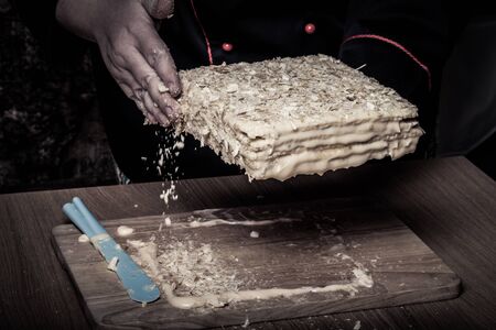 The process of making homemade cake. Toned.の写真素材
