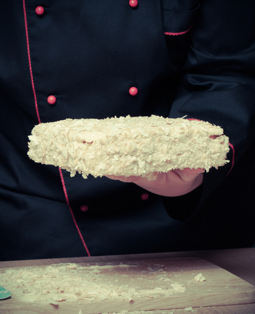 The process of making homemade cake. Toned.の写真素材