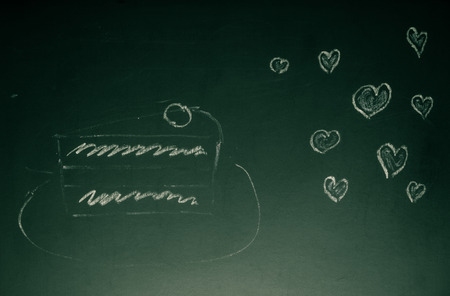 Romantic theme on a chalkboard. Toned.の写真素材
