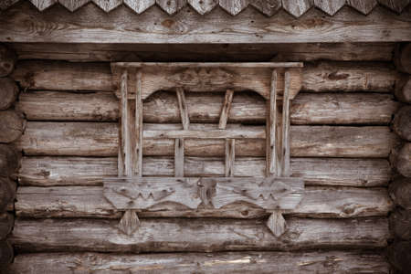 Fragment of old wooden house. Toned.の写真素材