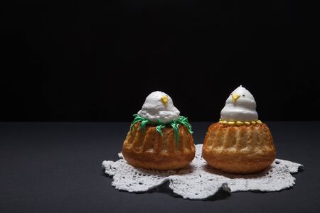 Easter cupcakes with funny chick.