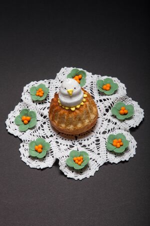 Easter cupcakes with funny chick.