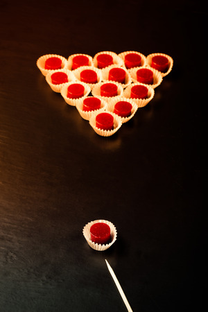 Berry jelly candy on the black table. Toned.の写真素材