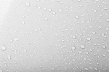 Drops of water on a color background. Gray. Shallow depth of field. Selective focus.の写真素材