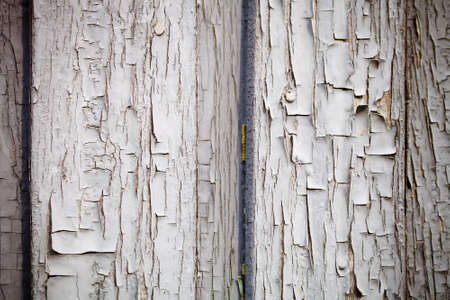 The old wooden houses painted wall. Closeup view. Toned.の写真素材