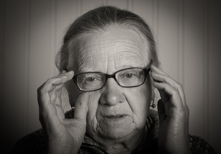 Portrait of an elderly woman. Toned.の写真素材