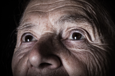 Portrait of elderly woman. Toned.の写真素材