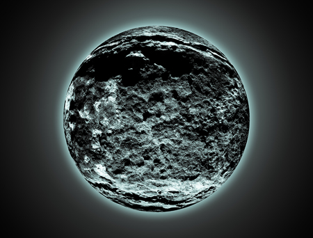 Planet with fragment of natural stone wall. Collage. Toned.