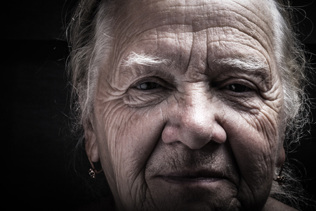 Portrait of elderly woman. Toned.の写真素材
