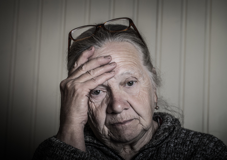 Portrait of elderly woman. Toned.の写真素材